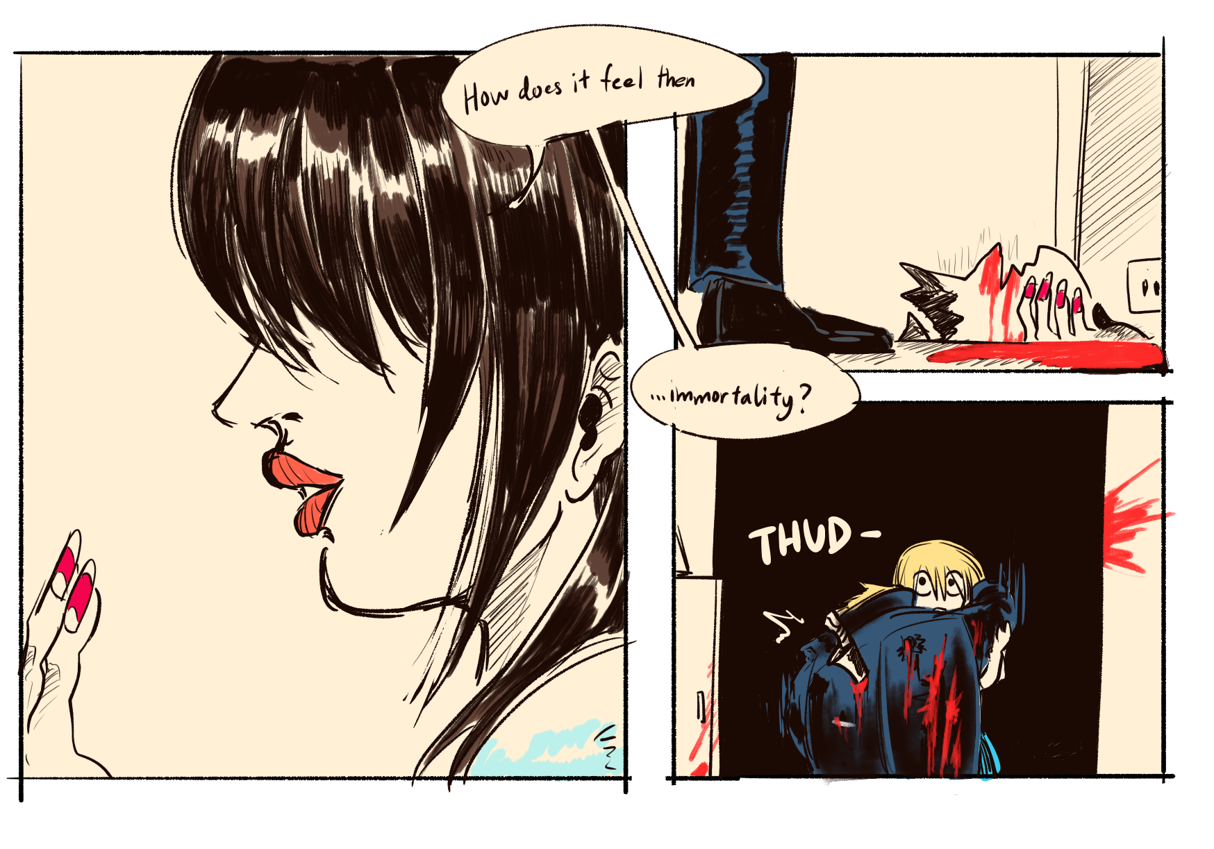 Flashback when Werner had to kill Delphine.